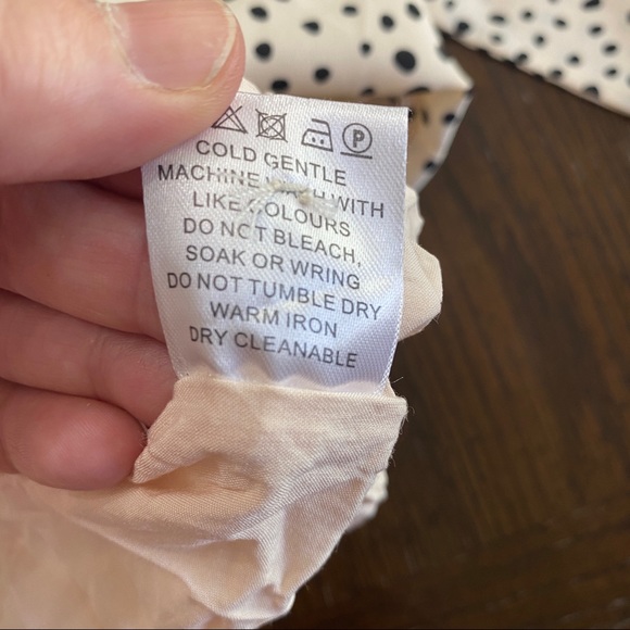 Pink Lily Faux Wrap Polka Dot Dress Cream & Black Mini - Picture 8 of 12